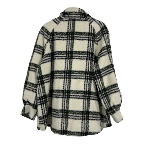 Avec Les Filles Womens Size 1X Zip Front Plaid Raglan Zip Shack­et New NWT - Picture 4 of 6